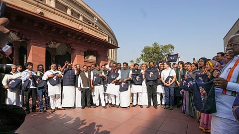  INDIA bloc MPs stage a protest