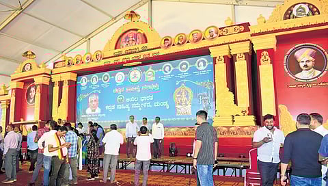 A grand stage has been put up at the Kannada Sahitya Sammelana venue