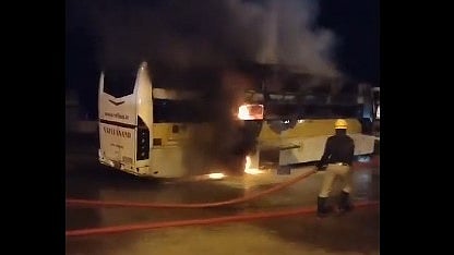 Fire tender douse the fire 