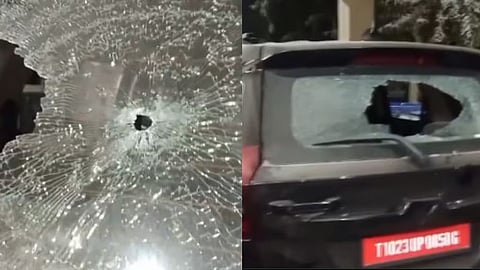 A picture of a car shot up