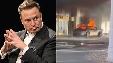 Elon Musk and exploded truck