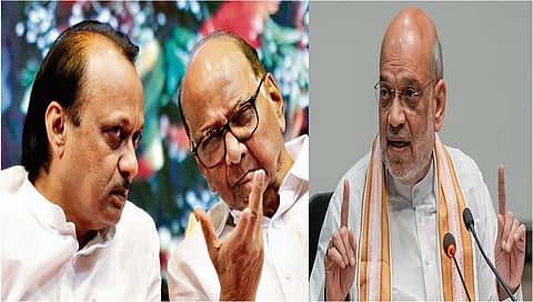 ಅಜಿತ್ ಪವಾರ್-ಶರದ್ ಪವಾರ್-ಅಮಿತ್ ಶಾ