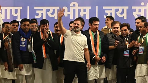 Rahul Gandhi at Jai Bapu, Jai Bhim, Jai Samvidhan' public meeting

