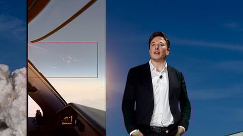 Elon Musk As Debris From Broken Starship Falls From Space