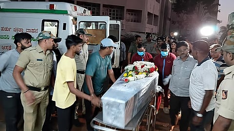 The body of Arun Koparde is being brought to his house in Shetty Galli, Belagavi, late on Thursday night.