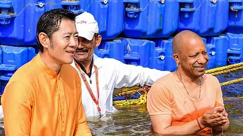 Bhutan King Jigme Khesar Namgyel Wangchuck holy dip at Maha Kumbh Mela