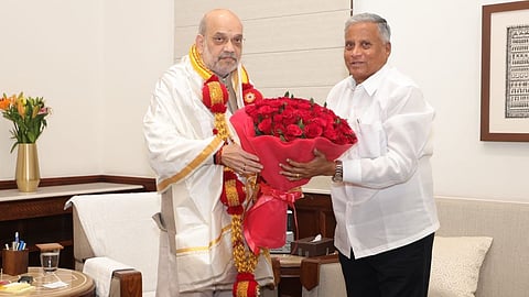 ಅಮಿತ್ ಶಾ ಅವರನ್ನು ಭೇಟಿ ಮಾಡಿರುವ ಸಚಿವ ಸೋಮಣ್ಣ.
