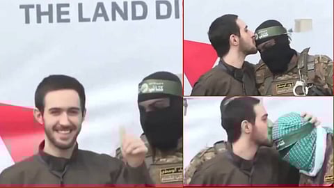 Israeli hostage identified as Omer Shem Tov kissed the forehead of two Hamas members