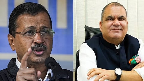 AAP chief Arvind Kejriwal (L), Rajya Sabha member Sanjiv Arora