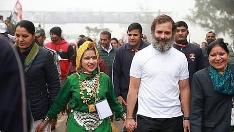 Himani Narwal seen with Lok Sabha Leader of Opposition Rahul Gandhi