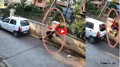 ಮಂಗಳೂರು: ಕಾರು ಡಿಕ್ಕಿಯಾಗಿ ಕಾಂಪೌಂಡ್ ಗೋಡೆಯಲ್ಲಿ ತಲೆಕೆಳಗಾಗಿ ನೇತಾಡಿದ ಮಹಿಳೆ: ಕೊಲೆ ಯತ್ನ, Video!