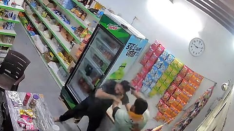 CCTV footage showing BJP leader (L) being shot by an unidentified attacker.