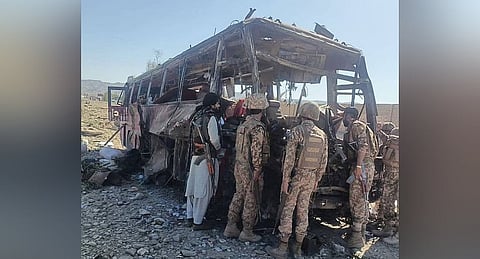 Blast targets bus carrying security forces in Pakistan
