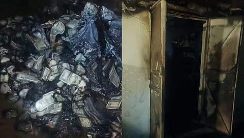 The burnt currency notes 