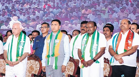 ಬಿಜೆಪಿ-ಜೆಡಿಎಸ್ ನಾಯಕರು 