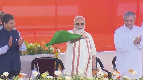 Prime Minister Narendra Modi on Sunday inaugurated the Pamban sea bridge.