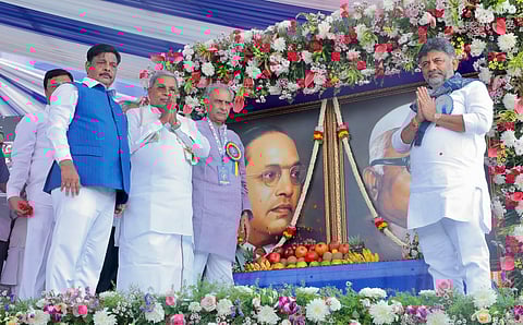 ಬಿಆರ್ ಅಂಬೇಡ್ಕರ್ ಅವರ 134ನೇ ಜನ್ಮ ದಿನಾಚರಣೆ ಕಾರ್ಯಕ್ರಮದಲ್ಲಿ ಸಿಎಂ ಪಾಲ್ಗೊಂಡಿದ್ದರು.