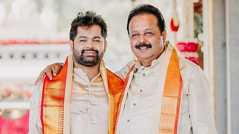 ಸಚಿವ ಚಲುವರಾಯಸ್ವಾಮಿ ಹಾಗೂ ಅವರ ಪುತ್ರ ಸಚಿನ್.