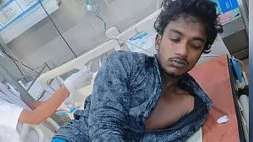 ಆಸ್ಪತ್ರೆಯಲ್ಲಿ ಚಿಕಿತ್ಸೆ ಪಡೆಯುತ್ತಿರುವ ಆರೋಪಿ.