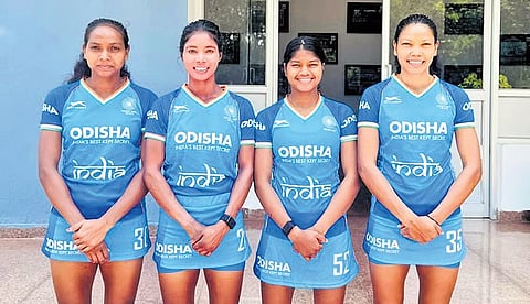 From left, Mahima Tete, Deepika Soreng, Beauty Dungdung and Salima Tete