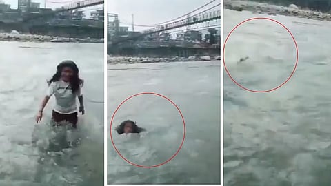 Woman swept away in Bhagirathi while making reel