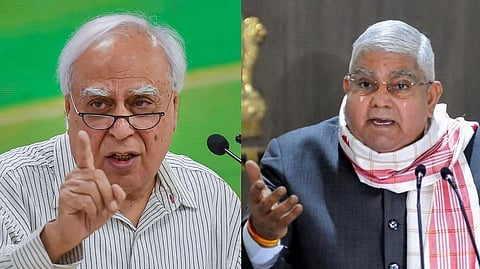 Rajya Sabha MP Kapil Sibal, Vice President Jagdeep Dhankhar