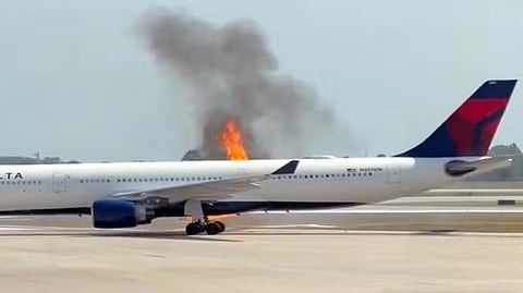 Delta Plane Catches Fire