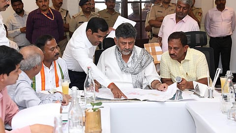 Deputy Chief Minister D.K. Shivakumar during a meeting 