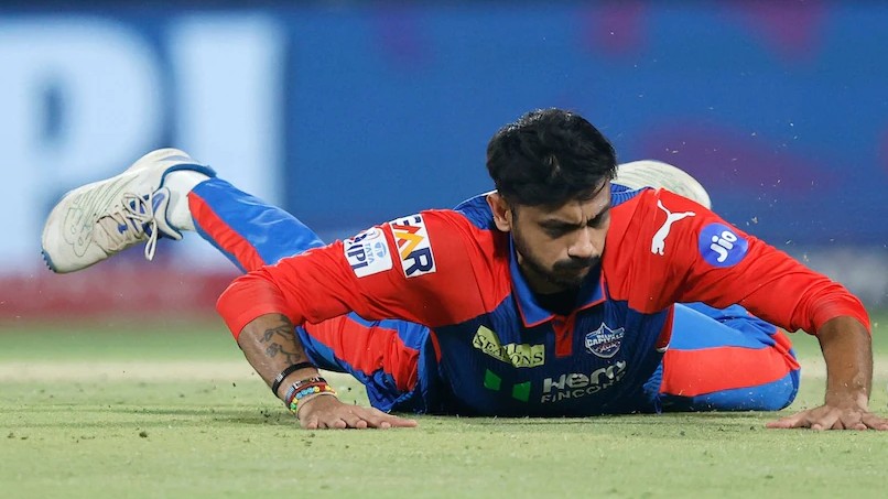 Axar Patel Grimaces In Pain