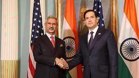 External Affairs Minister S Jaishankar with newly appointed US Secretary of State Marco Rubio. 