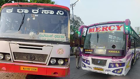 ಬಸ್‌ಗಳ ಮೇಲೆ ಕಲ್ಲು ತೂರಾಟ
