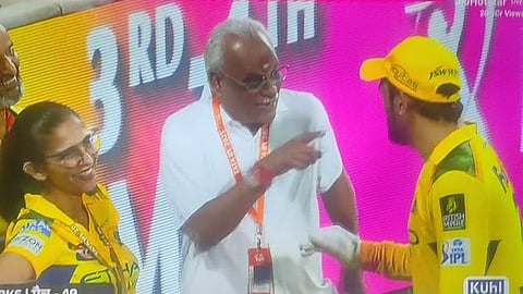 MS Dhoni with CSK CEO