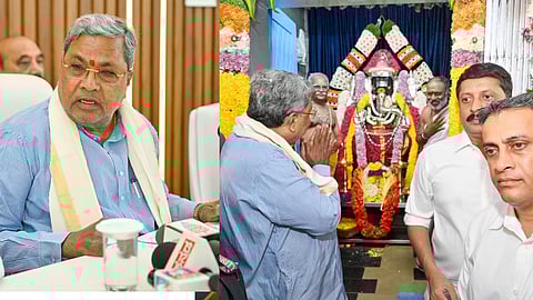 CM Siddaramaiah draws attention with kumkum tilak 