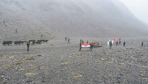 A file photo of members from the Indian Army and China's PLA along the LAC in East Arunachal Pradesh. 