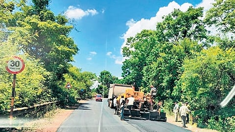 Work in progress on Belagavi–Goa road