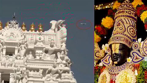 Flight Spotted Over Tirumala Temple