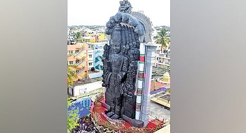 108 feet Maha Vishnu statue at Ejjipura in Bengaluru.