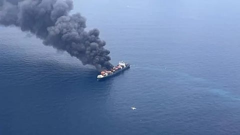 explosion was reported on board the Singapore-flagged container ship