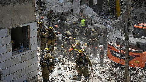 residential buildings destroyed by an Iranian missile