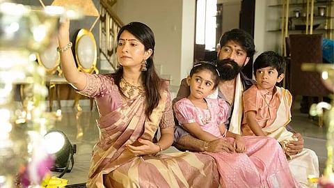 Radhika Pandit and Yash with children 