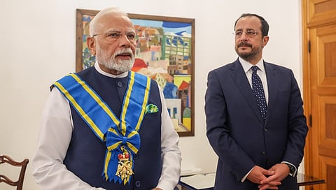Cyprus President confers grand cross of the order of Makarios III on PM Narendra Modi