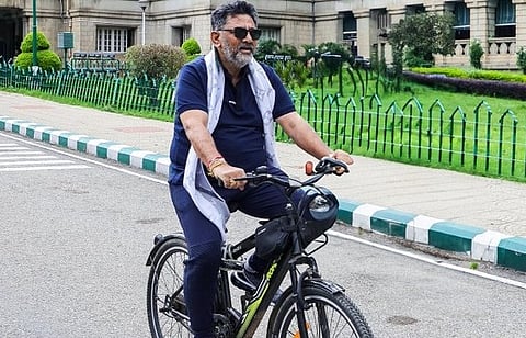 D K Shivakumar cycle ride 