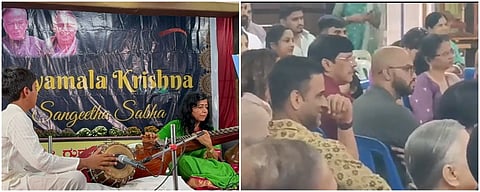 Nitin Kamath enjoying music concert of his mother and son 