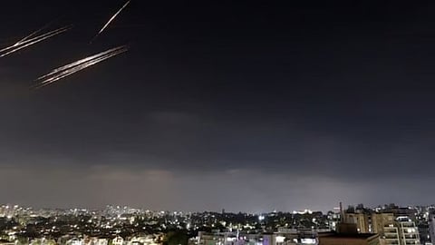 Iranian missiles targeting Israel look like shooting stars.
