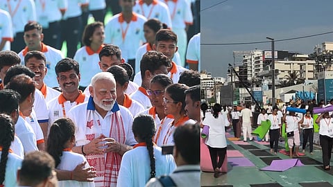 International Yoga Day: PM Modi ಇದ್ದ ಕಾರ್ಯಕ್ರಮದಲ್ಲೇ ಯೋಗ ಮ್ಯಾಟ್ ಹೊತ್ತೊಯ್ದ ಜನರು; Video Viral