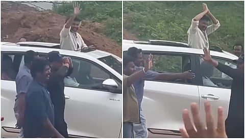 Rajinikanth waved for fans 