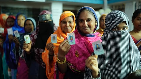 Voters in queue at the Polling stations