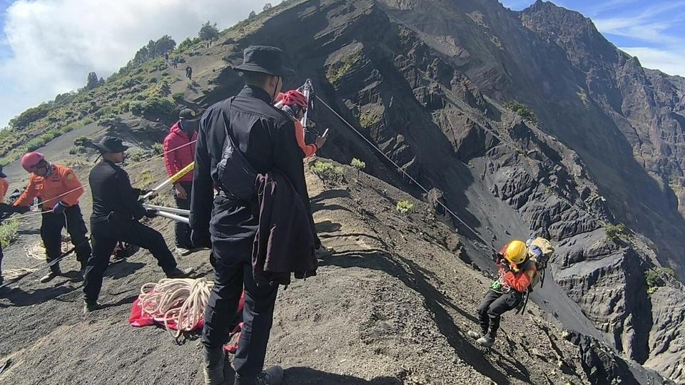 Indonesian Mount Rinjani volcano