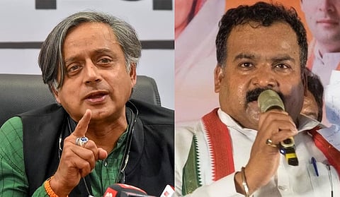 Shashi Tharoor (L) and Congress MP Manickam Tagore
