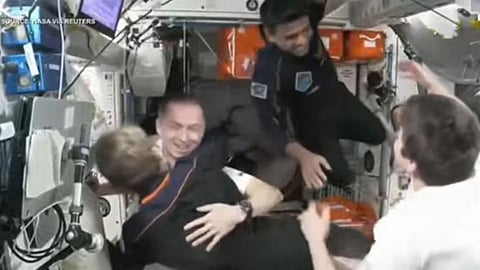 A screengrab from the video of docking posted by NASA